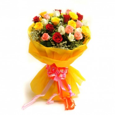 Fresh Flower Bouquet of 12 Mixed Roses